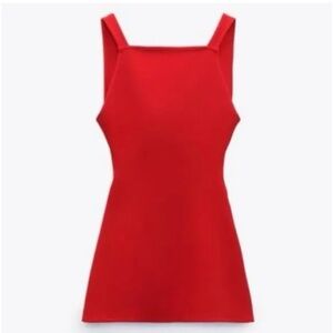 ZARA Cut Out Mini Dress Red BRIGHT RED HOLIDAY DRESS Chirstmas Sz L